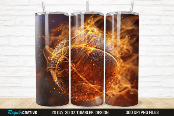 3D Basketball Tumbler Wrap PNG