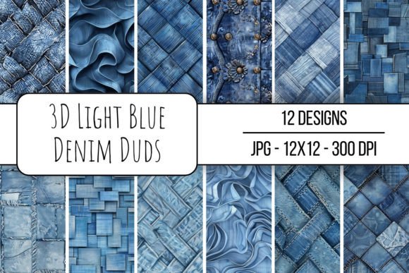 3D Light Blue Denim Duds: Elevate Your Digital Assets