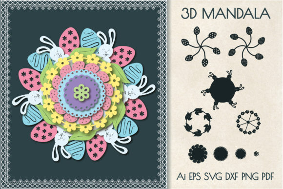 3D Mandala Easter for a Rabbit