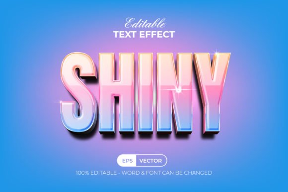 3D Text Effect Gradient Shiny Style