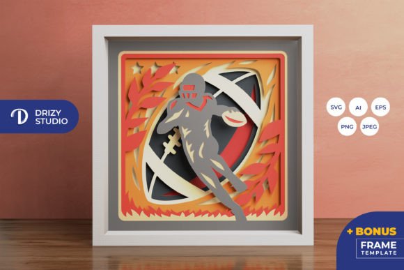 American Football 3D Shadow Box