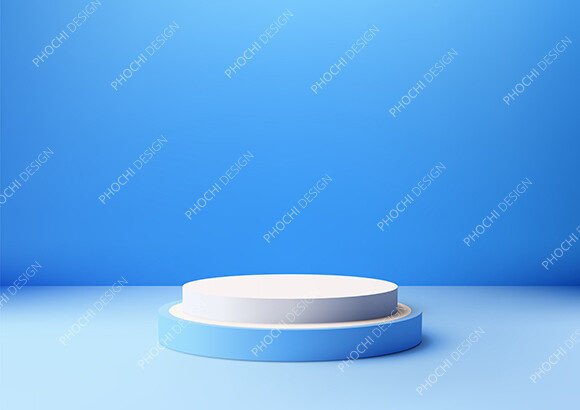 Elevating Brand Presence: The Strategic Impact of the 3D White Podium Blue Background