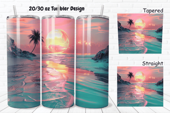 Elevating Custom Merchandise: The Strategic Value of the 3D Sunset on the Beach 20 30 Oz Tumbler Design