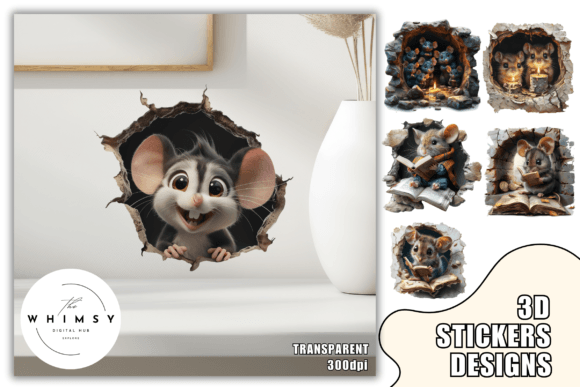 Elevating Digital and Physical Branding with the 3D Effect Mouse PNG 3D Sticker