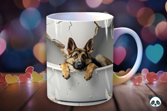 German Shepherd Bathing 3D Mug Wrap: A Strategic Approach to Sublimation Design