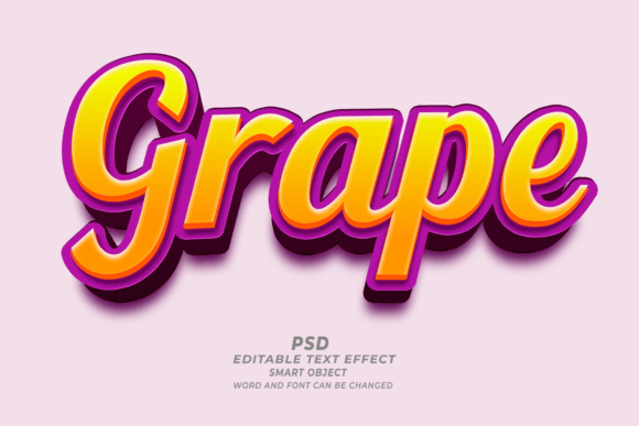 Grape Fruits PSD 3D Editable Text Effect