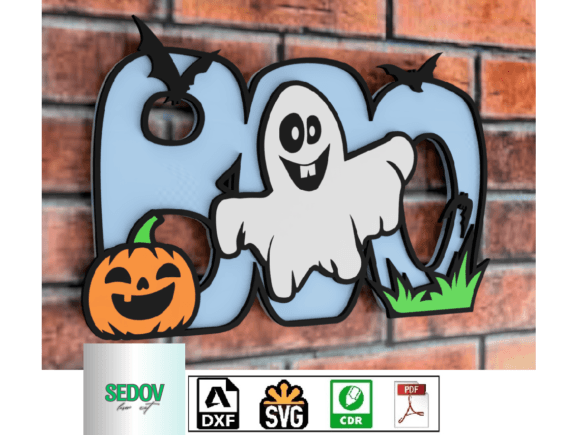 Laser Cut Sign BOO 3D Door or Wall Sign