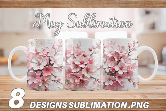 Mug Wrap 3D Cherry Blossom: Transforming Plain Mugs into Personalized Keepsakes