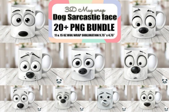 Sarcastic Dog Face 3D Mug Wrap Bundle