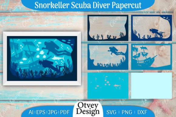 Scuba Diver 3D ShadowBox: A Versatile Design Asset