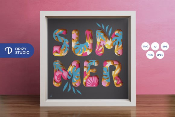 Summer Beach 3D Shadow Box: Integrating Layered Paper Art into Creative Workflows